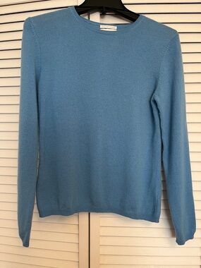 Blue Cashmere Crewneck Sweater